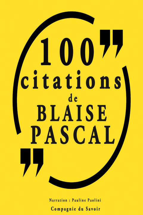 Omslag: 100 citations Blaise Pascal