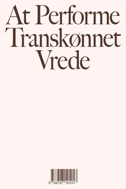 Omslag: At performe transkønnet vrede