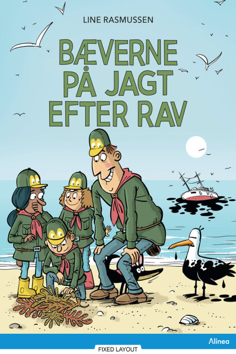 Omslag: Bæverne på jagt efter rav, Blå Læseklub