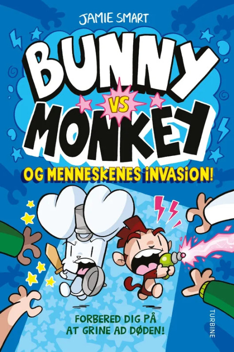 Omslag: Bunny vs Monkey og menneskenes invasion!