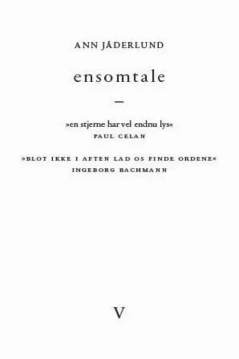 Omslag: ensomtale