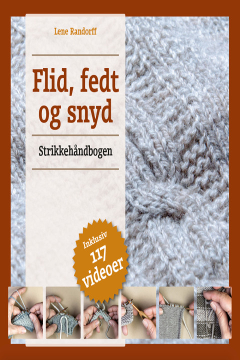 Omslag: Flid, fedt og snyd - Strikkehåndbogen
