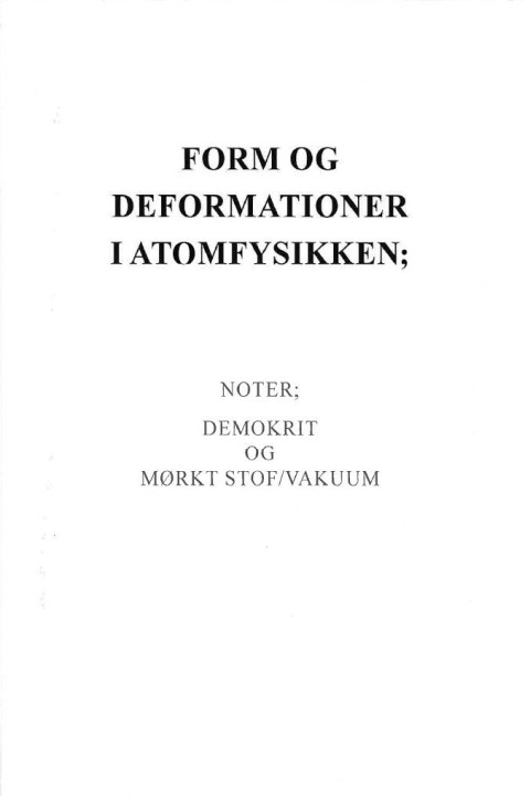 Omslag: FORM OG DEFORMATION