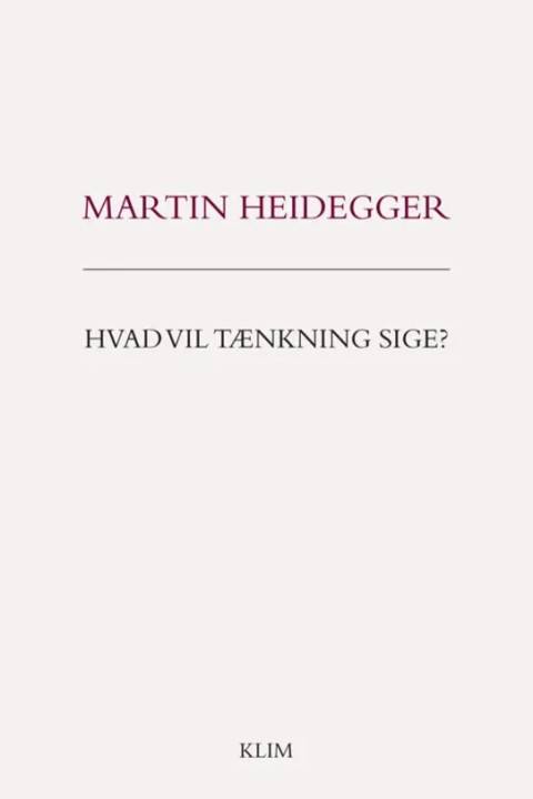 Omslag: Hvad vil tænkning sige?