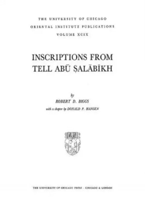 Omslag: Inscriptions from Tell Abu Salabikh