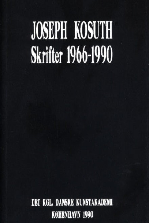 Omslag: Joseph Kosuth Skrifter 1966-1990