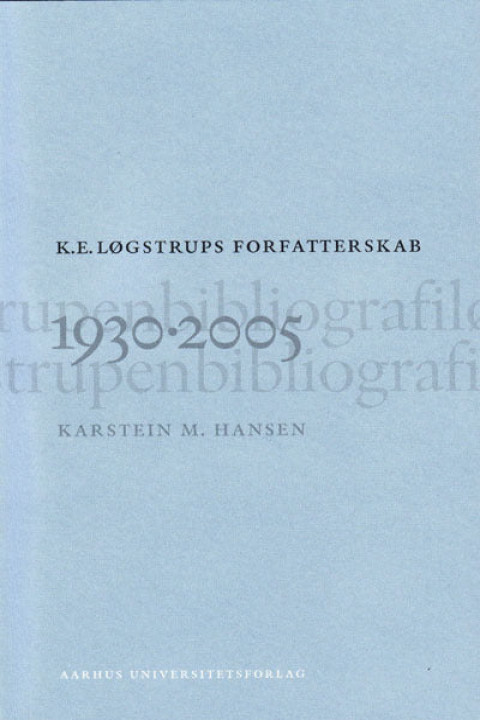 Omslag: K. E. Løgstrups forfatterskab
