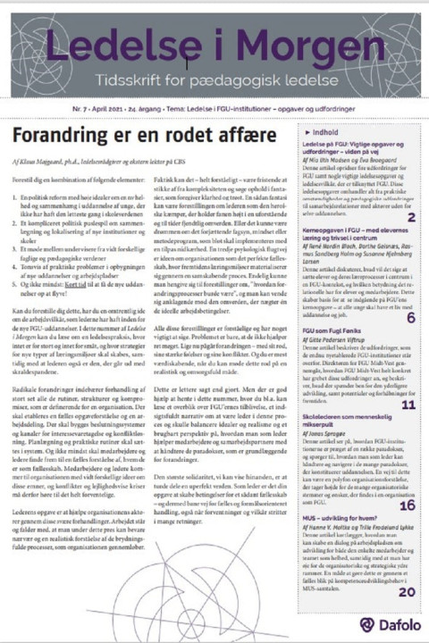 Omslag: Ledelse i Morgen