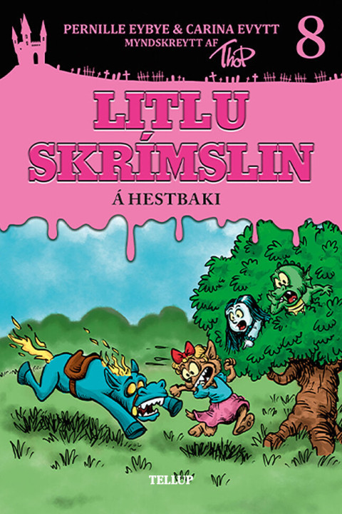 Omslag: Litlu skrÃ mslin 8: Ã hestbaki