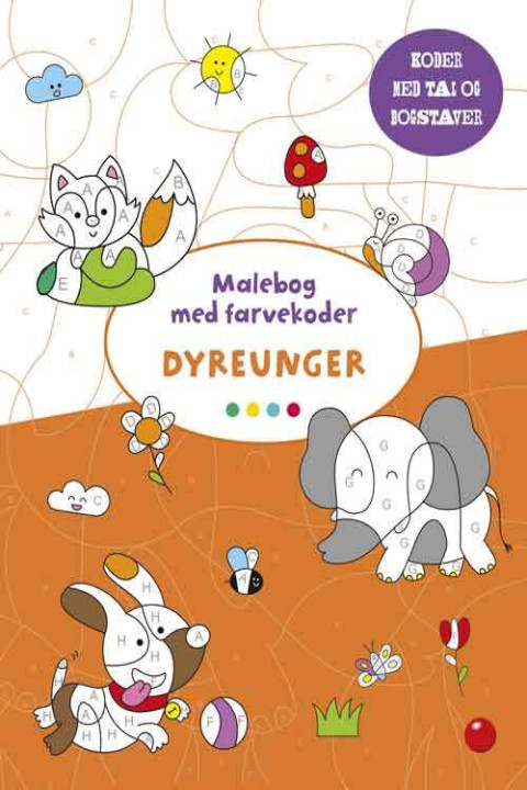Omslag: Malebog med farvekoder: Dyreunger