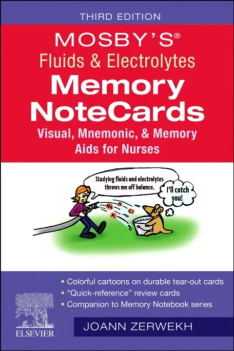 Omslag: Mosby s Fluids og Electrolytes Memory NoteCards - Visual, Mnemonic, and Memory Aids for Nurses