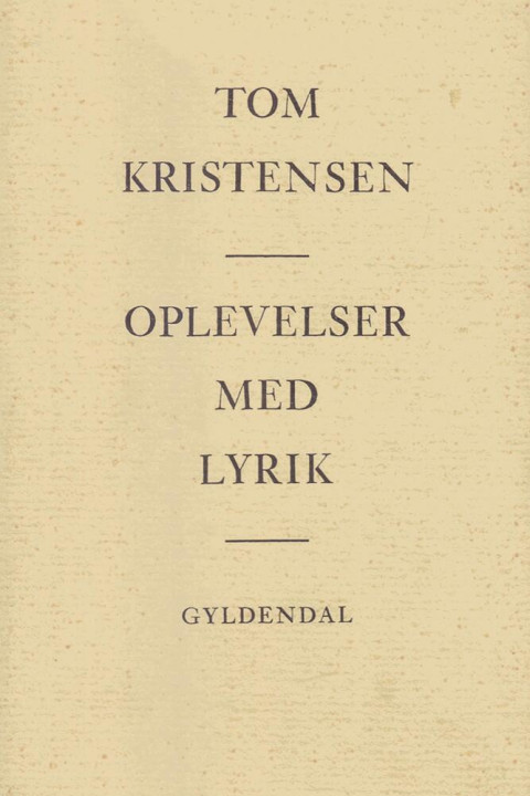 Omslag: Oplevelser med lyrik