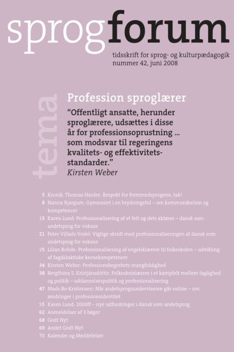 Omslag: Profession sproglærer