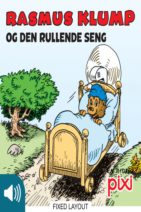 Omslag: Rasmus Klump og den rullende seng