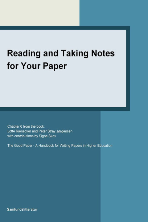Omslag: Reading and taking notes for your paper