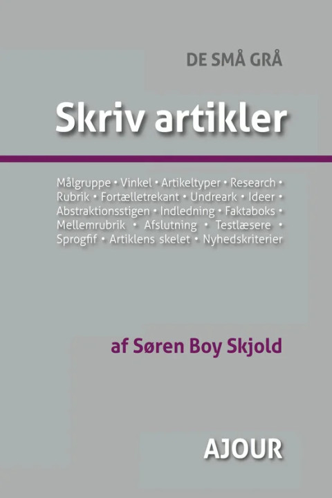 Omslag: Skriv artikler - De Små Grå