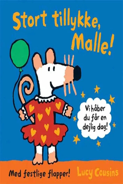 Omslag: Stort tillykke, Malle!