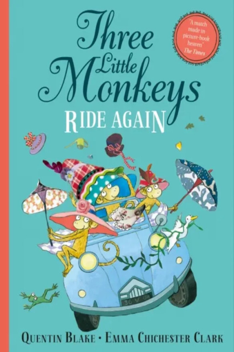 Omslag: Three Little Monkeys Ride Again