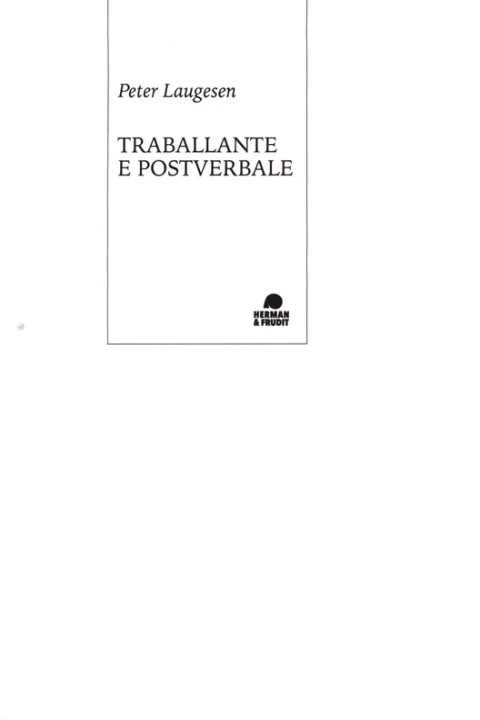 Omslag: Traballante e postverbale