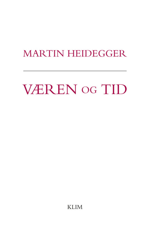 Omslag: Væren og tid